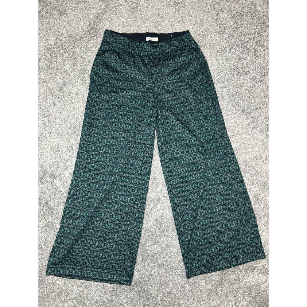 Max Studio Green Patterned Wide Leg Pants